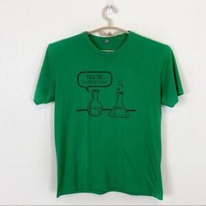 Next Level Apparel Womens Green You’re Overreacting Graphic T Shirt Size L